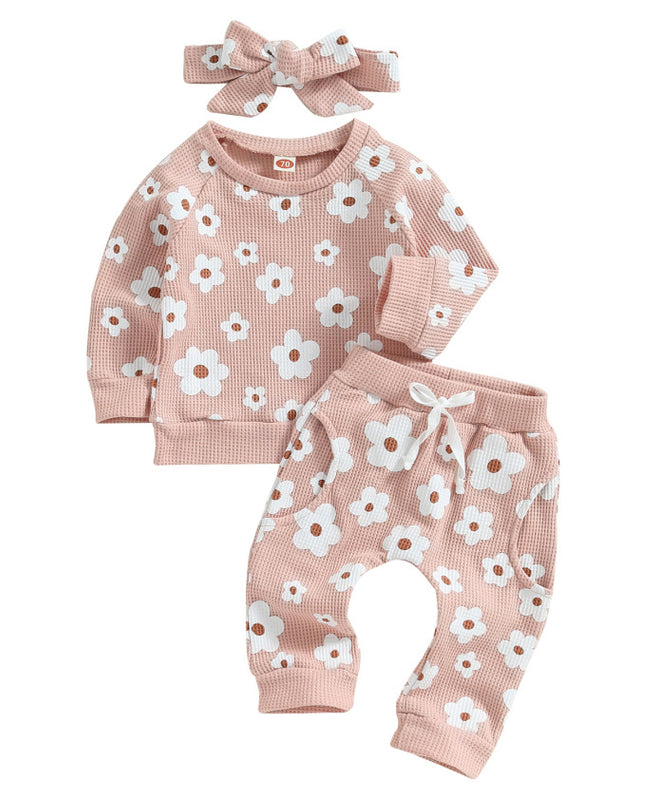 Personality New Waffle Print Sweater Suit