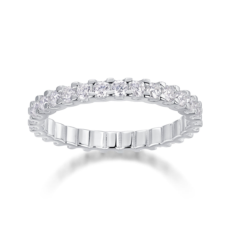 Wish – Ein Ehering-Set mit hochwertigem Moissanit, S925 Silber und platinbeschichtet. Der Ring ist mit einem Diamanttester prüfbar.