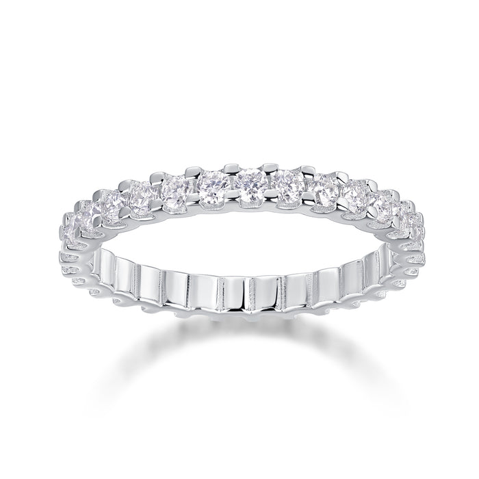 Wish - A Wedding Ring Set With Top-quality Moissanite S925 In Silver And Platinum-plated. The Ring Can Be Tested With A Diamond Pen