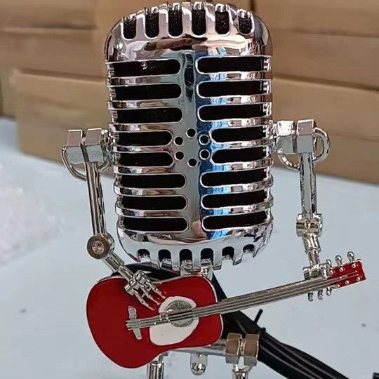 Metall-Mikrofon-Gitarre mit Licht Heimdekoration