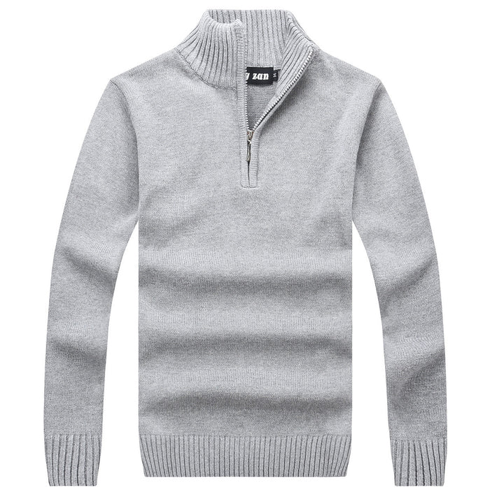 Men's Sweater Korean Style Slim Long-sleeved Casual Knit Sweater Striped Wool Men