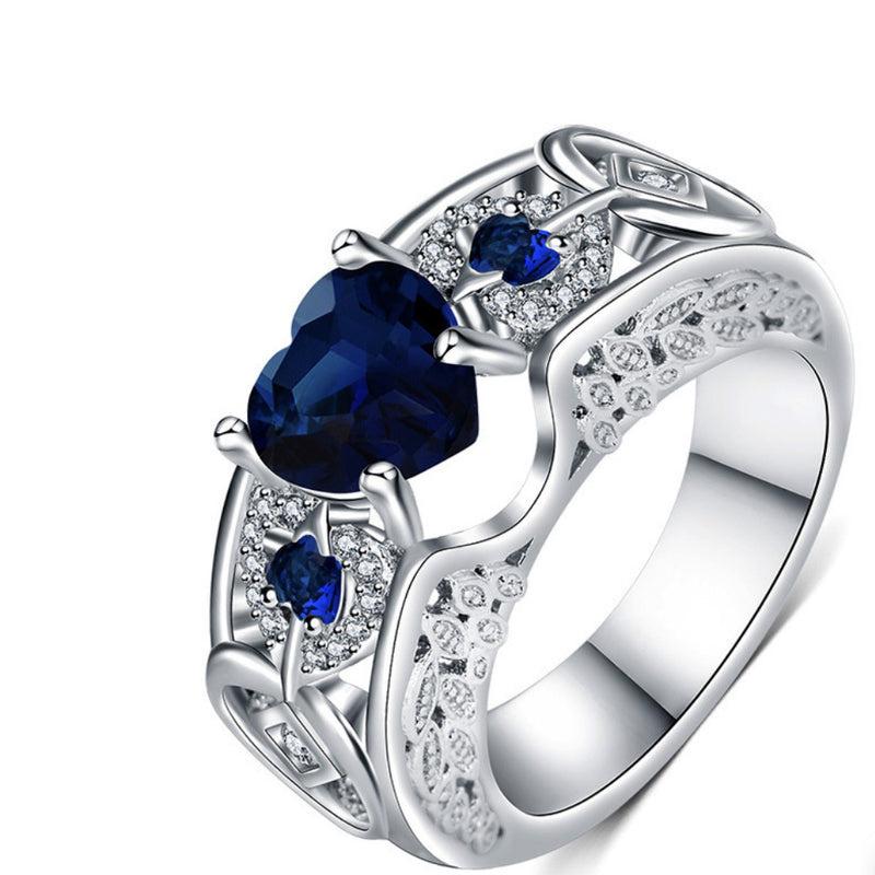 Princess Ring Heart-shaped Ruby Engagement Ring