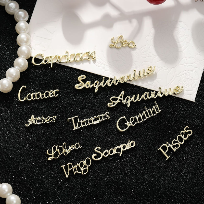 Creative 3D Twelve Zodiac Sign Nail Art Accessories
