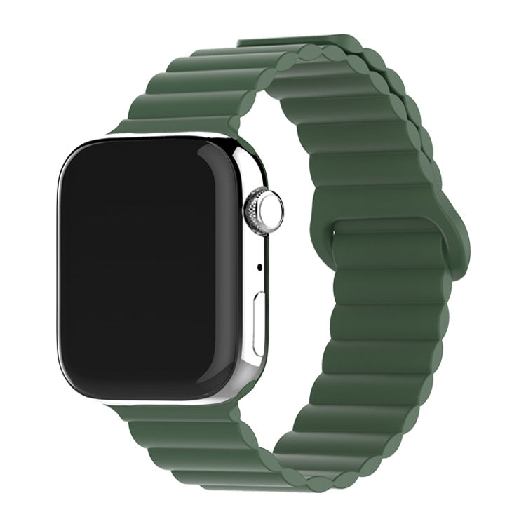 Two-color Silicone Magnetic Back Ring Buckle Watch Band