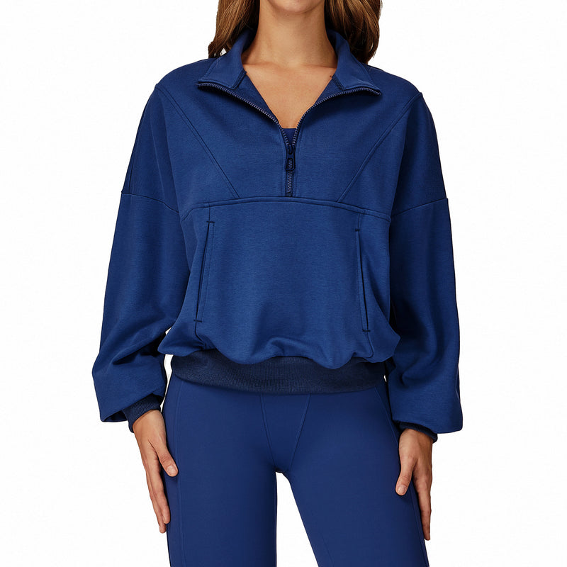 Casual Sweatshirt Zipper Windproof Warm All-matching Loose Sportswear