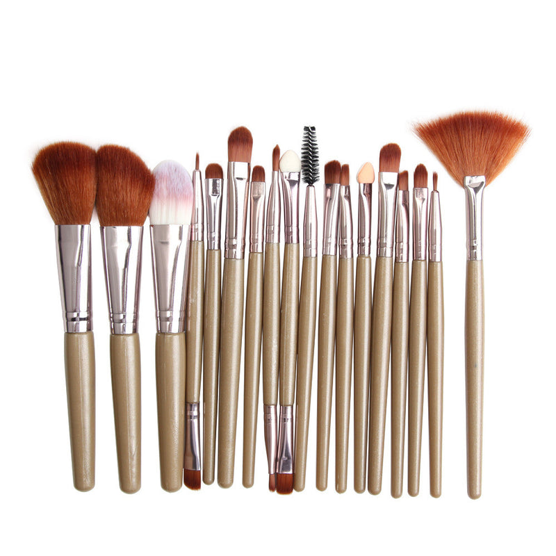 Lidschattenpinsel, Rougepinsel, Lippenpinsel und fächerförmiges Make-up-Pinsel-Set