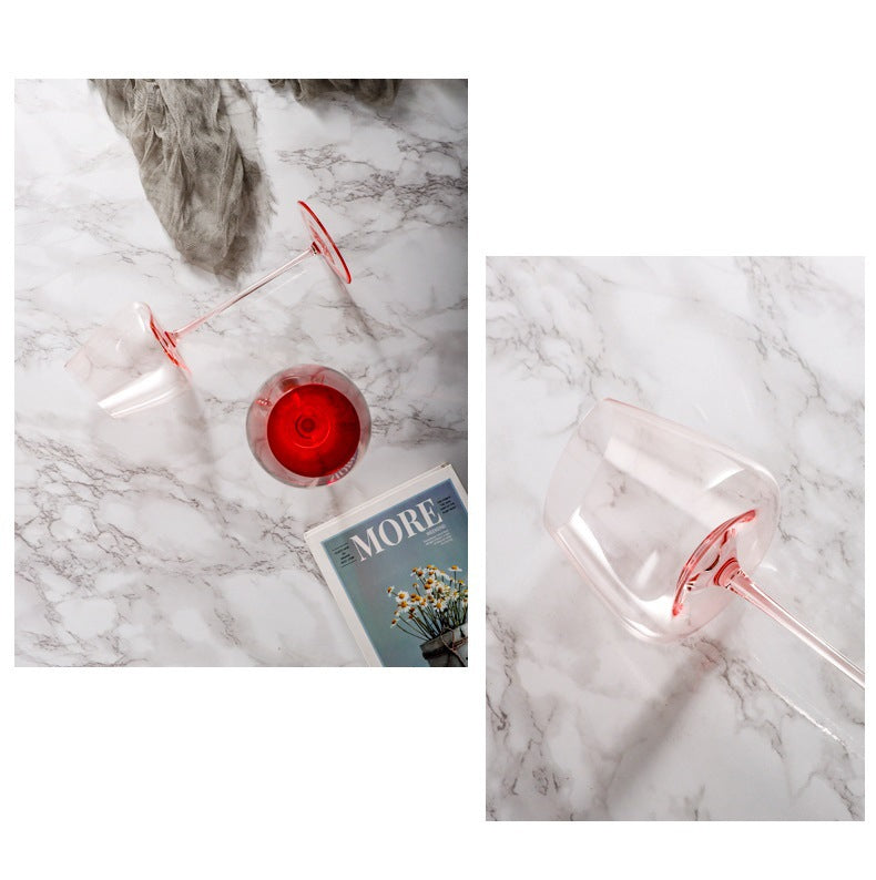 Flamingo Red Wine Oblique Mouth Glass Tall Cup