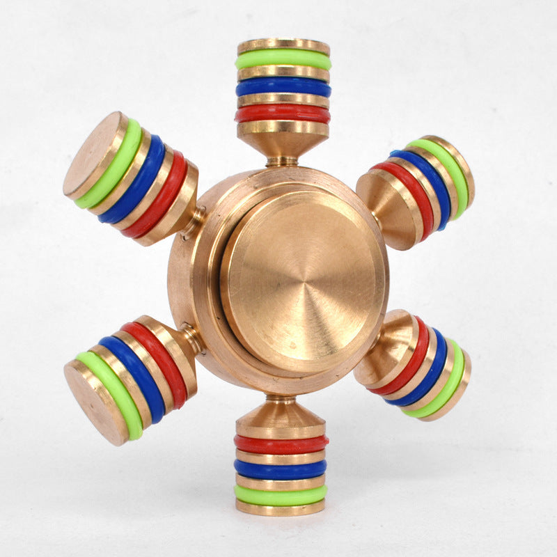 Giroscópio de três cabeças e seis braços com círculo colorido