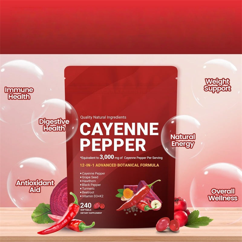Grenzüberschreitende Cayennepfeffer-Vitamin-Softgels, 240 Stück, gefragter Vorrat