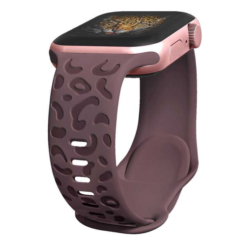 Applicable Watch Strap Watchs8ultra Laser Carving Embossed Leopard Print Butterfly Clasp Silicone