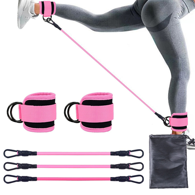 Widerstandsbänder mit Knöchelriemen, Hüft- und Beinkraft, Zugseil, Fitness, elastisches Training, Heim-Yoga, Pilates, Crossfit-Workout, Fitnessgeräte