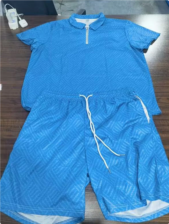 New Men's Summer Short Sleeve Shorts Casual Suit
