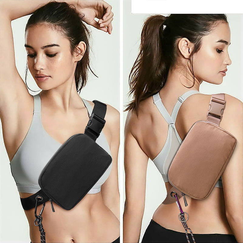 Bolsa de cintura impermeável em nylon de camada dupla para desporto e lazer