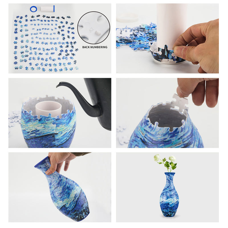Vaso Puzzle 3D DIY Decoração de Sala de Estar Casa