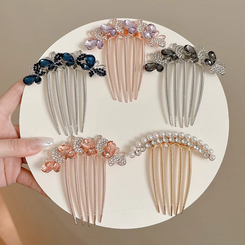 Schmetterlings-Steckkamm mit Strass für Hochsteckfrisuren
