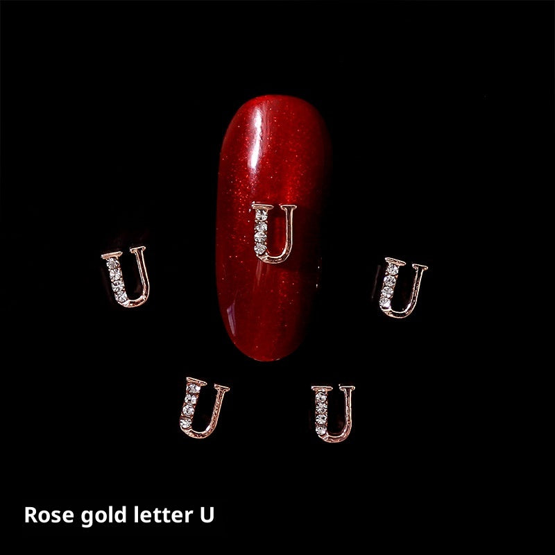 26 Letter Alloy Nail Ornament Nail Crystal
