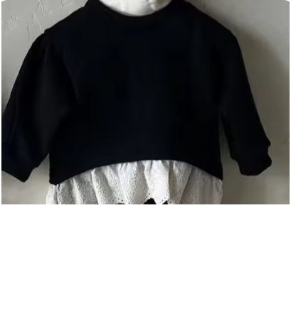 Girls' Velvet Padded Bottoming Shirt Leggings Two-piece Set
