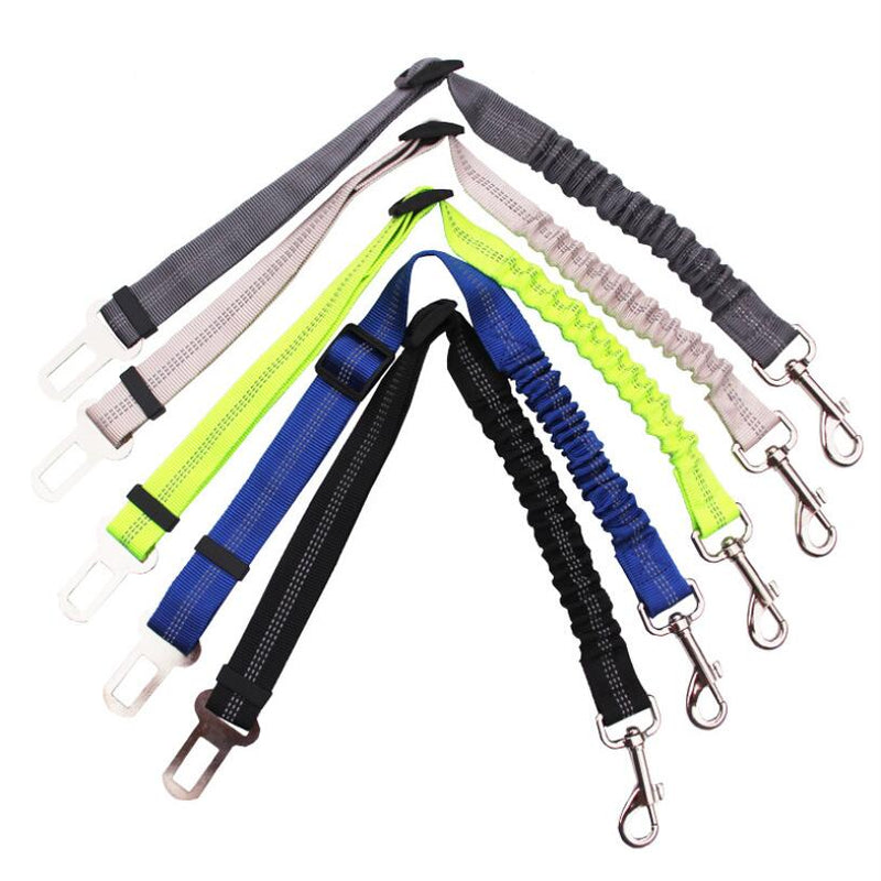 Adjustable Dog Seat Belt Dog Car Seatbelt Harness Leads Elastic Reflective Safety Rope