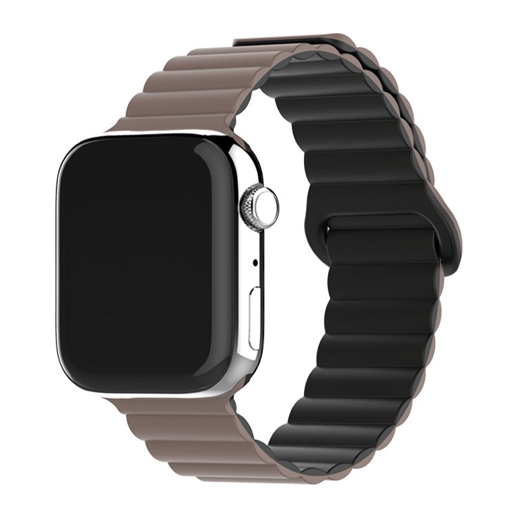 Two-color Silicone Magnetic Back Ring Buckle Watch Band