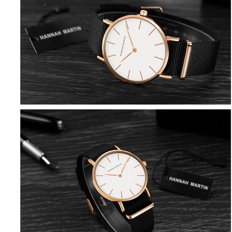 Movement men and women waterproof business casual black belt watch wish ultra-thin quartz watch