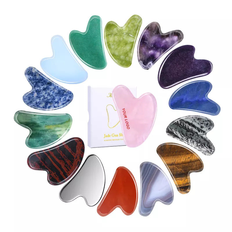Heart-shaped Crystal Gua Sha Tool For Facial Massage