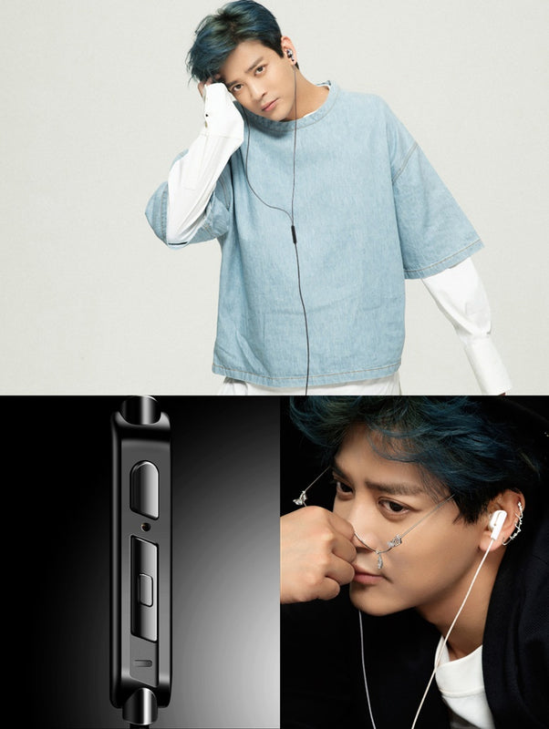 Auriculares com Fio Private Model X3, Bobina Móvel Dupla, Reforço Dinâmico de Graves, Música