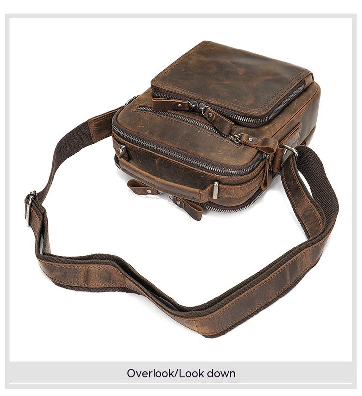 Leather Large-capacity Retro Shoulder Messenger Bag