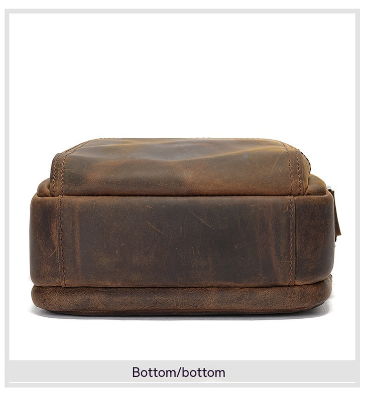 Leather Large-capacity Retro Shoulder Messenger Bag