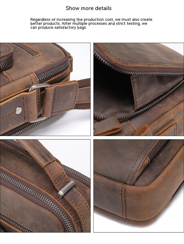 Leather Large-capacity Retro Shoulder Messenger Bag