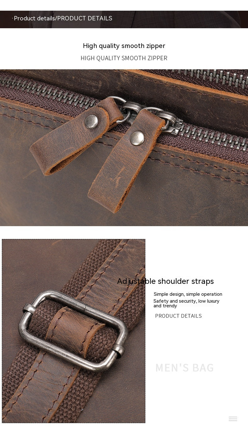 Leather Large-capacity Retro Shoulder Messenger Bag
