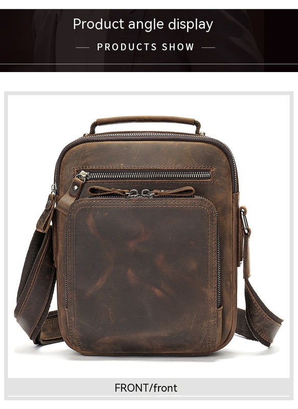 Leather Large-capacity Retro Shoulder Messenger Bag