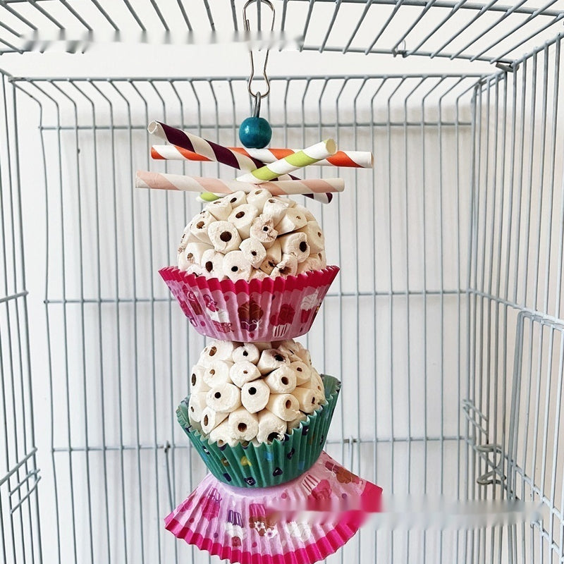 Parrot Toy Bird Edible Soft Ball Shredding Toy Relieving Boredom Chewing Bite Toy