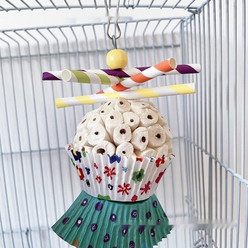 Parrot Toy Bird Edible Soft Ball Shredding Toy Relieving Boredom Chewing Bite Toy