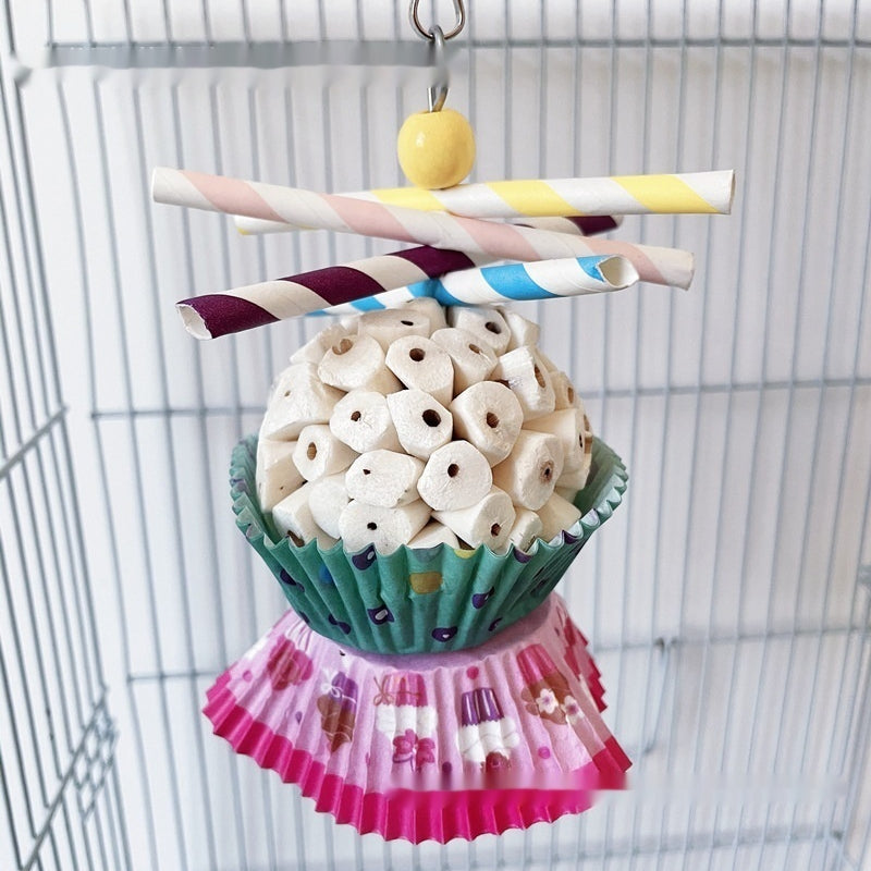 Parrot Toy Bird Edible Soft Ball Shredding Toy Relieving Boredom Chewing Bite Toy