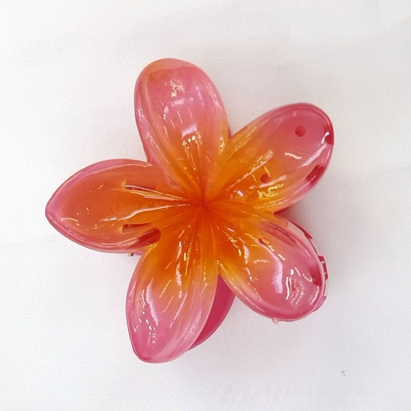 Gancho de Cabelo com Pinça de Ovo e Flor de Bauhinia
