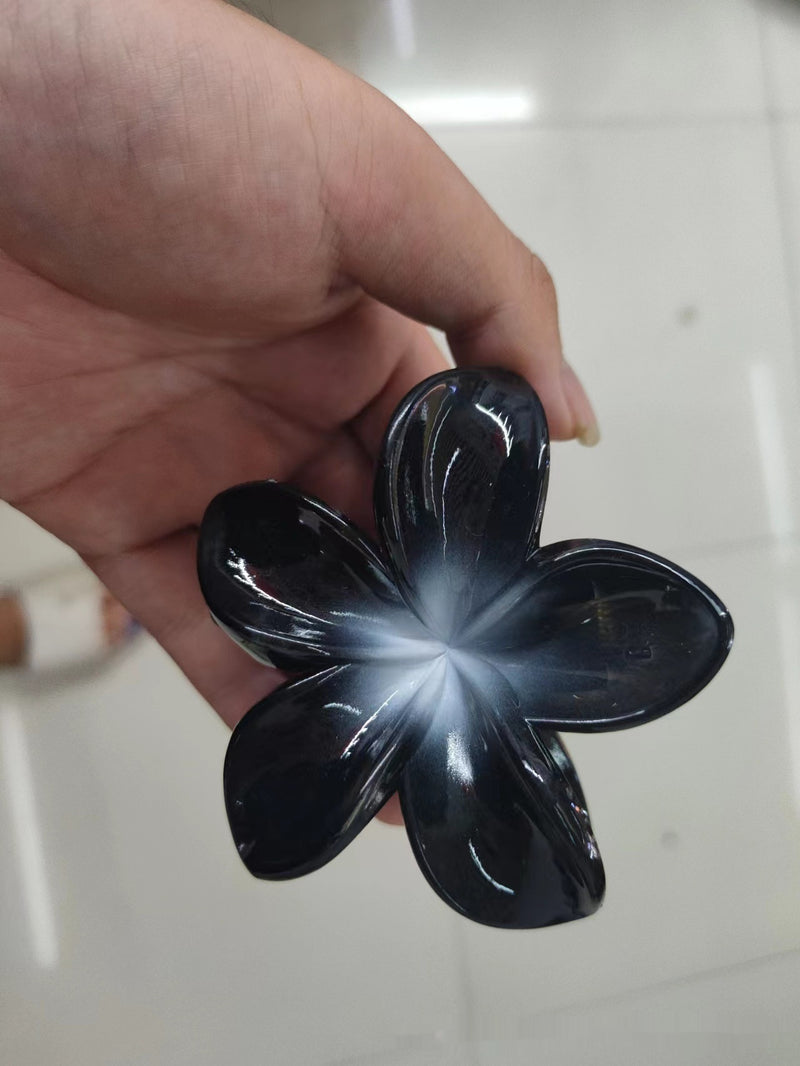 Gancho de Cabelo com Pinça de Ovo e Flor de Bauhinia