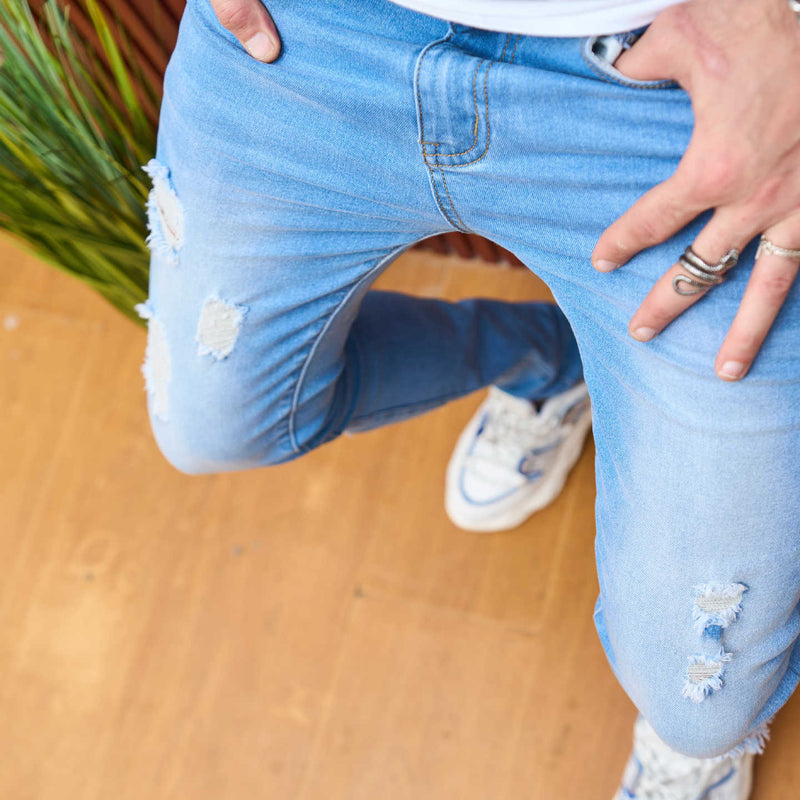 Summer Ripped Men's Casual Slim Fit Stretch Jeans