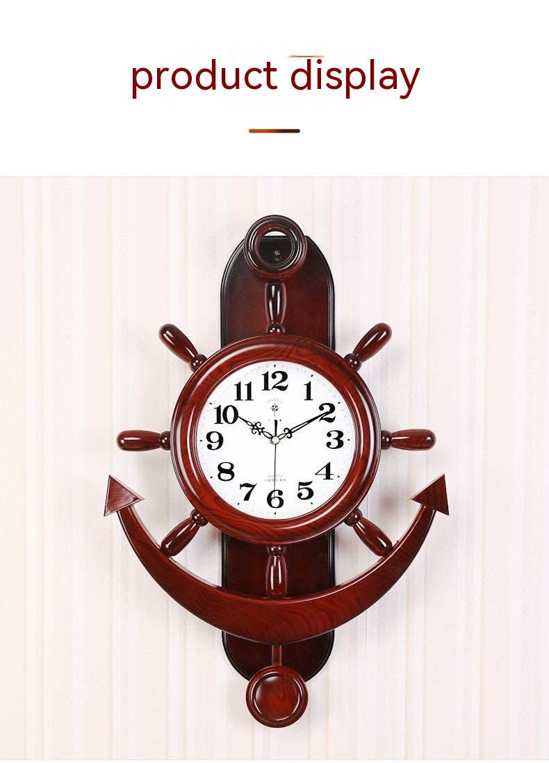 Living Room Mediterranean Rudder Mute Personality Clock