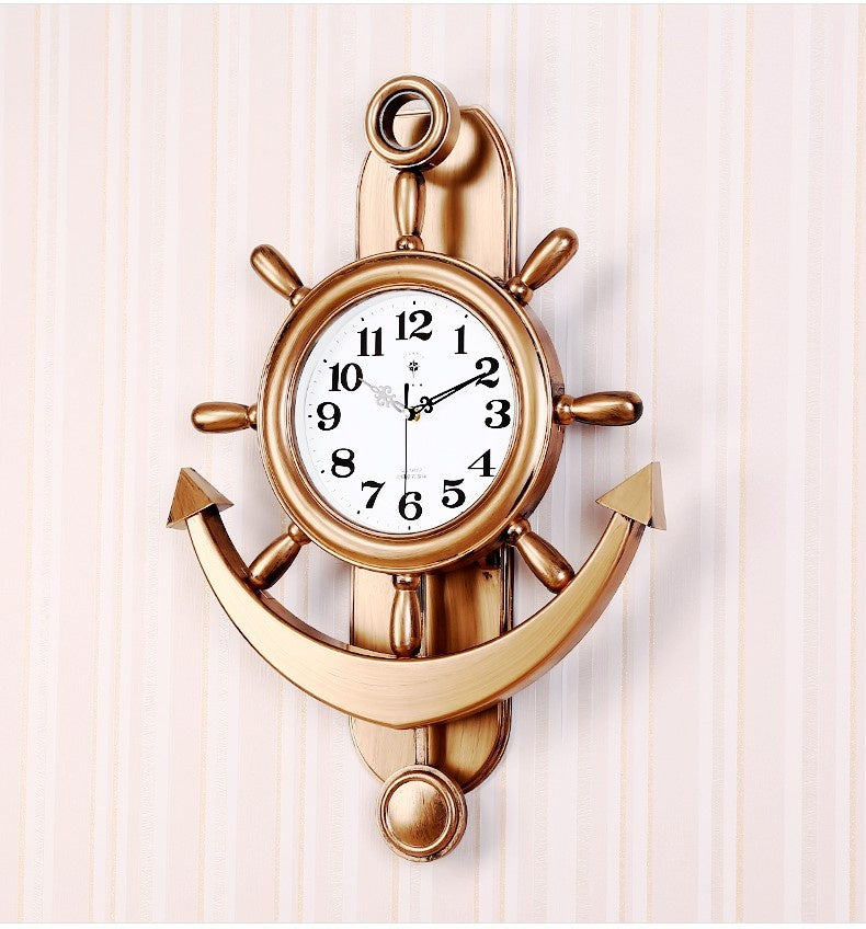 Living Room Mediterranean Rudder Mute Personality Clock