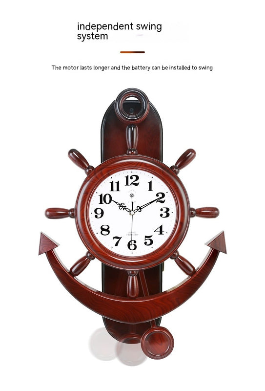 Living Room Mediterranean Rudder Mute Personality Clock