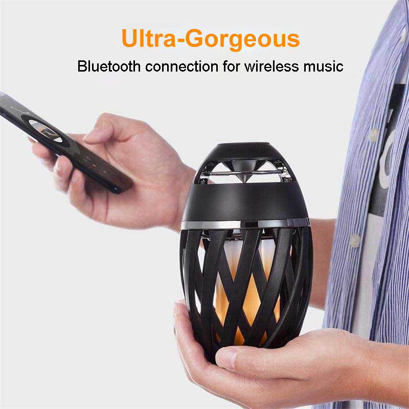Coluna Bluetooth com Efeito de Chama para Decoração de Casa