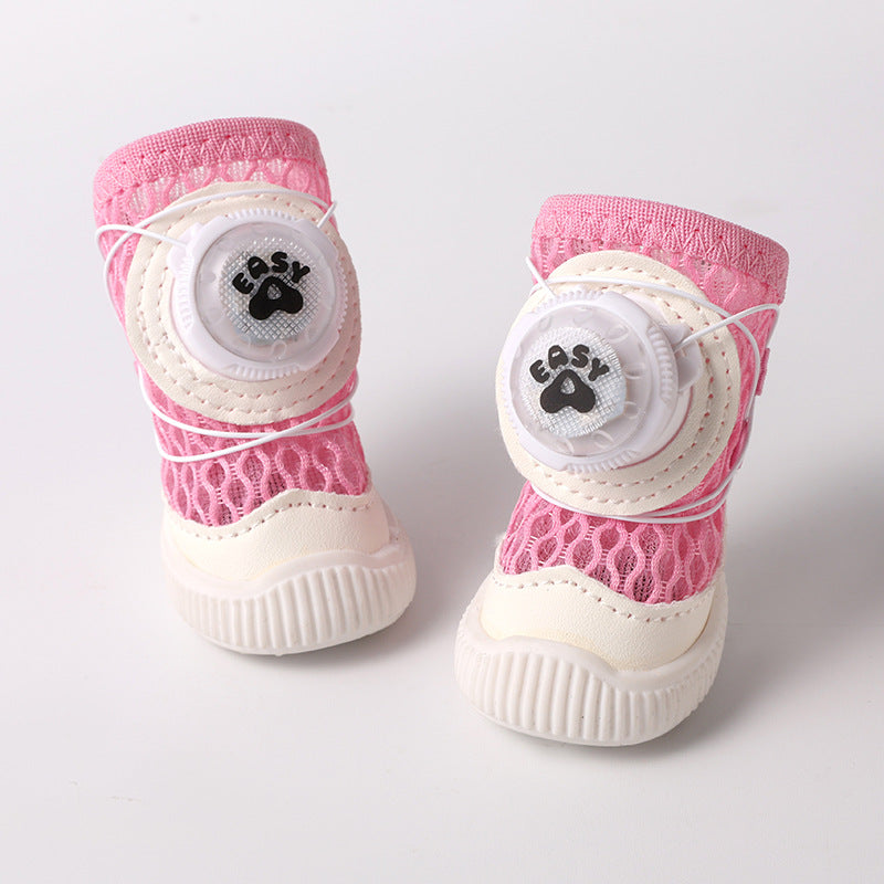 Sapatos de Malha Antiderrapantes com Clipe Giratório e Sola Macia Respiráveis para Pequenos Animais de Estimação
