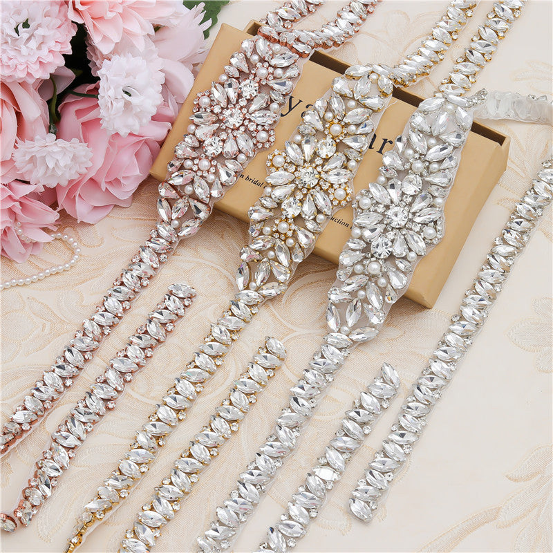 Brautkleid-Taillenschmuck mit Strass-Applikation