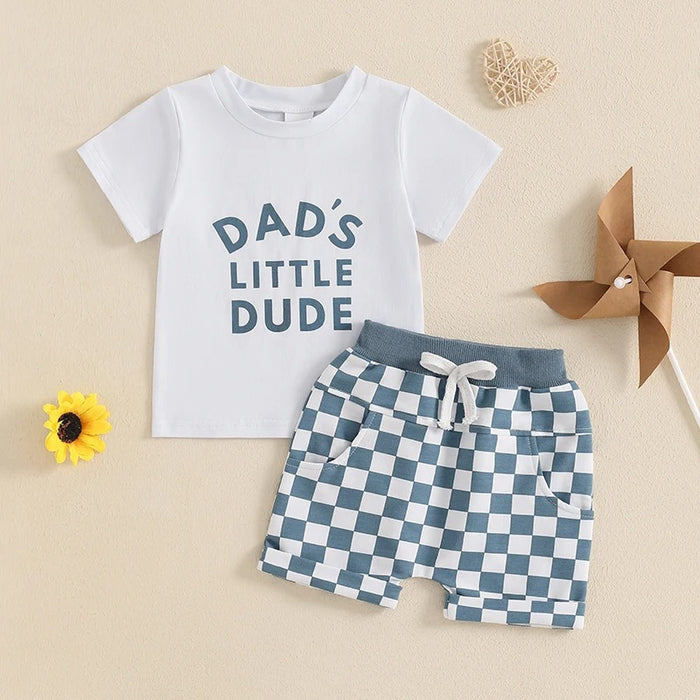 Children's Casual Letter Printed Short Sleeved Set