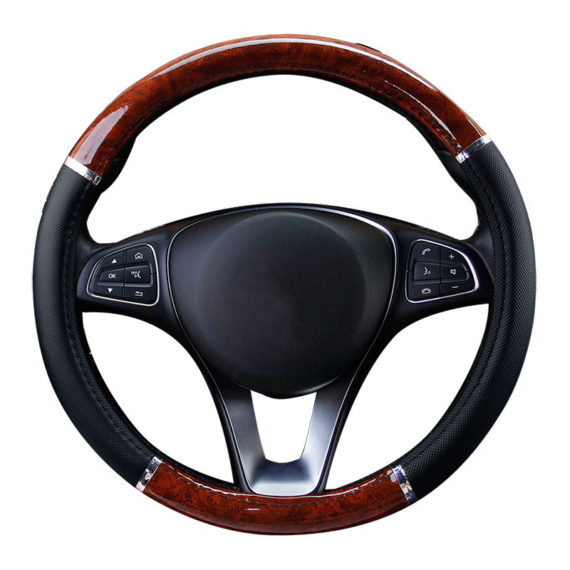 Peach Wood Grain Car Steering Wheel Cover