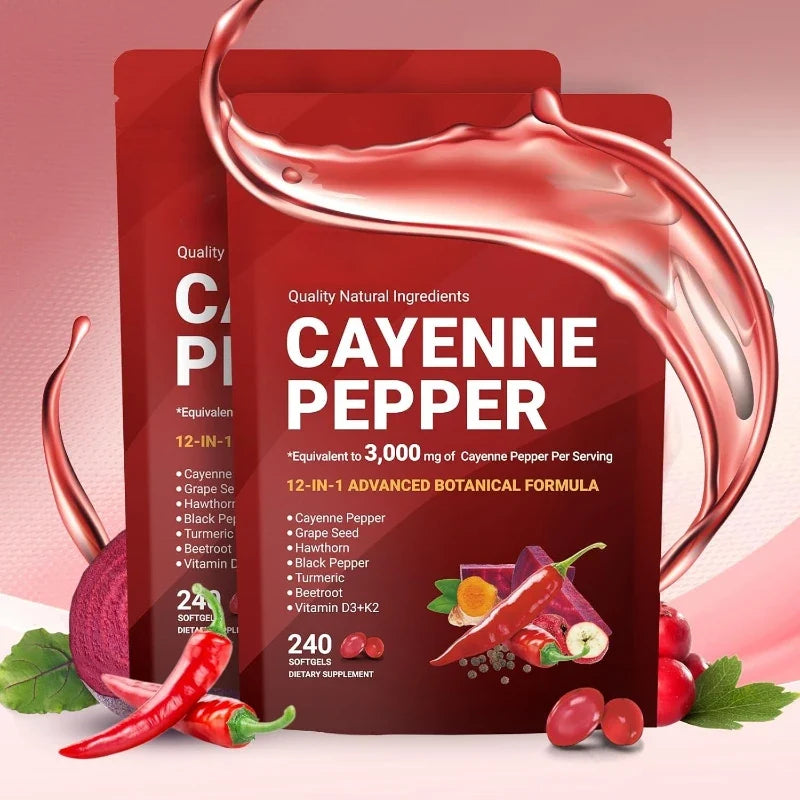 Grenzüberschreitende Cayennepfeffer-Vitamin-Softgels, 240 Stück, gefragter Vorrat