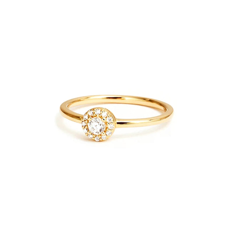 Anel Moissanite de Canto Arredondado Vento Ouro 18K