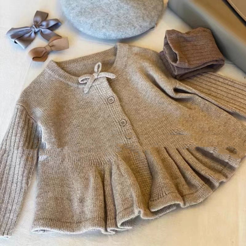 New Girl's Knitted Cardigan Single Breasted Cute Woolen Sweater