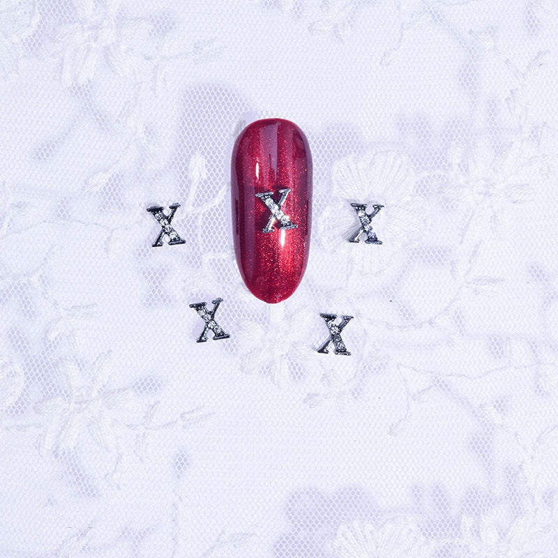 26 Letter Alloy Nail Ornament Nail Crystal