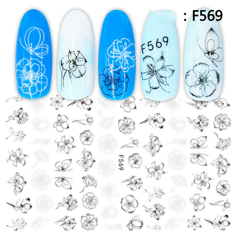 Japanische 3D 5D geprägte Nagelsticker